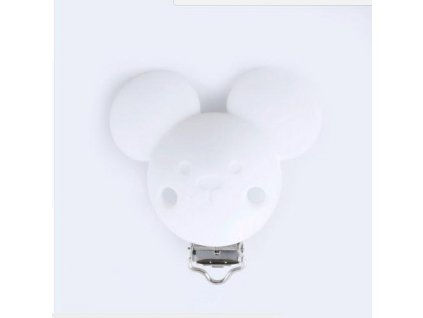 Klip na dudlík silikonový MICKEY (1ks) - white