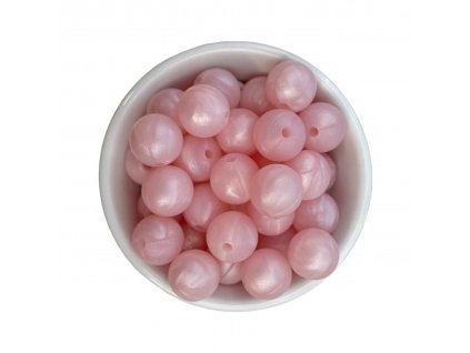 Silikonové korálky 12mm (10ks) - pearl pink