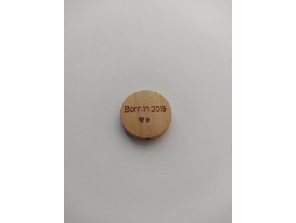Dřevěné korálky disk 20mm (1ks) - BORN IN 2019