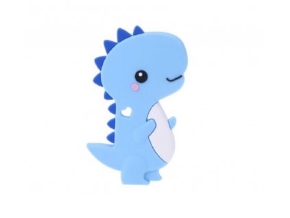 Kousátko silikonové DINO 95mm (1ks) - blue