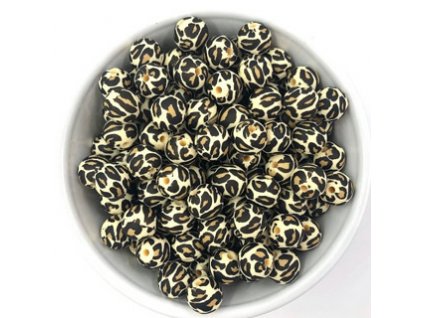 Silikonové korálky 12mm (10ks) - leopard