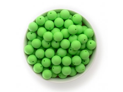 Silikonové korálky 15mm (10ks) - pastel green