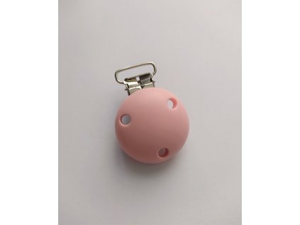 AKCE Klip na dudlík silikonový (1ks) - candy pink 35mm