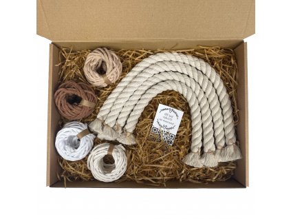 Sada na výrobu macramé - DUHA - NATURAL