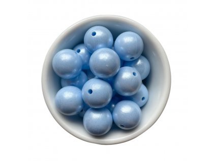 Silikonové korálky PERLEŤOVÉ 15mm (5ks) - BLUE