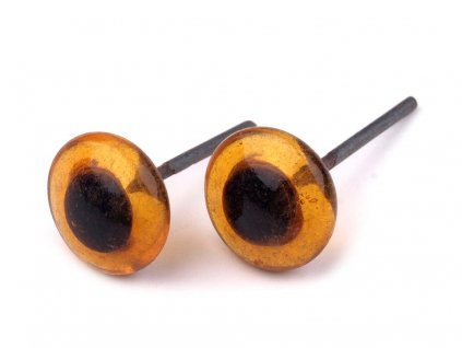 Skleněné oči k zapíchnutí Ø8 mm (Balení 10 ks, Varianta 2 hnědá)