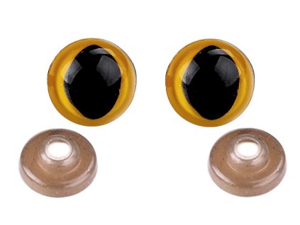 Oči kočičí s pojistkou Ø14 mm (Balení 10 sada, Varianta 1 jantar světlý)