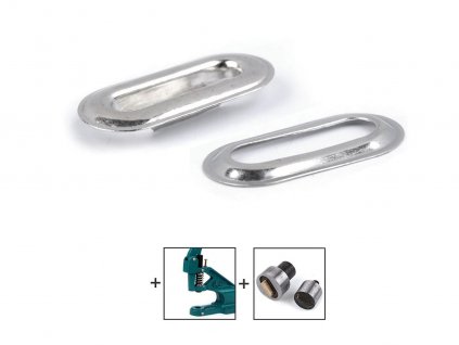 Průchodka s podložkou ovál 4x16 mm (Balení 50 pár, Varianta nikl)