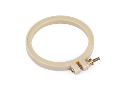 Vyšívací kruh plastový Ø8,5 cm (Balení 1 ks, Varianta béžová světlá)