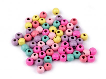 Dřevěné korálky pastelové Ø8 mm (Balení 20 g, Varianta mix)