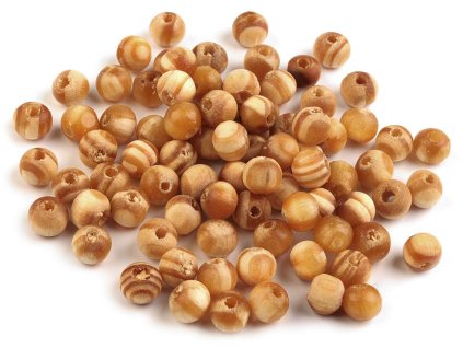 Dřevěné korálky Strip Ø8 mm (Balení 10 g, Varianta 1 borovice střední)
