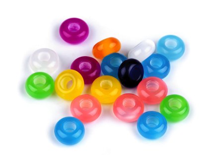 Plastové korálky s velkým průvlekem Ø14 mm (Balení 20 ks, Varianta mix)