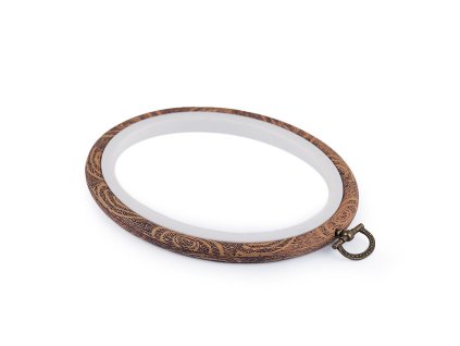 Vyšívací ovál / rámeček k zavěšení 11x13,5 cm (Balení 1 ks, Varianta hnědá)