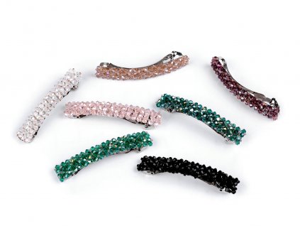 Francouzská spona do vlasů s broušenými korálky (Balení 1 ks, Varianta 1 crystal)