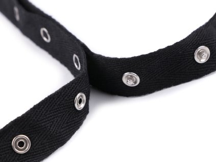 Zapínání na body šíře 20 mm bavlněné (Balení 1 m, Varianta černá)