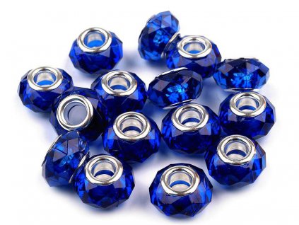 Plastové korálky s ploškami s velkým průvlekem 14,5x9 mm (Balení 5 ks, Varianta 5 tyrkys)