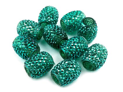 Plastové korálky s velkým průvlekem 13x15 mm (Balení 2 ks, Varianta 1 (061) bílá AB)