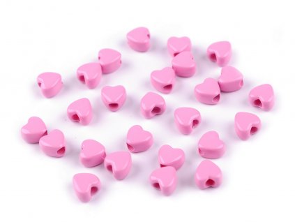 Plastové korálky srdce 8 mm (Balení 5 g, Varianta 1 béžová nejsv.)
