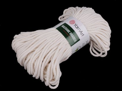 Pletací příze Macrame Braided 250 g (Balení 1 ks, Varianta 1 (752) krémová nejsvět.)