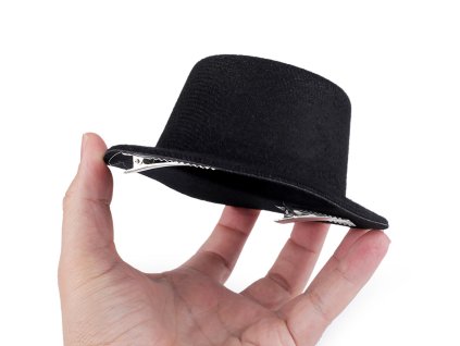 Mini klobouček / fascinátor k dozdobení Ø13,5 cm (Balení 1 ks, Varianta 1 černá)