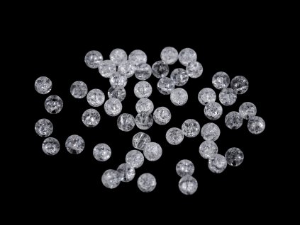 Praskaný křišťál syntetický minerál Ø4 mm (Balení 50 ks, Varianta 1 křišťál)