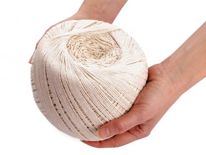 Bavlněná příze macrame Ø1,5-2 mm rozčesávací (Balení 1 ks, Varianta 1 bílá přírodní)