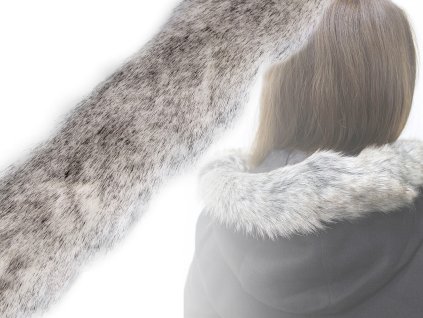 Našívací oděvní / dekorační kožešina žíhaná, plochá, řezaná šíře 5 cm (Balení 1 ks, Varianta 1 krémová světlá žíhaná)