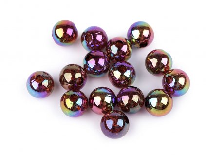Plastové korálky s AB efektem Ø13 mm (Balení 15 ks, Varianta 1 transparent)