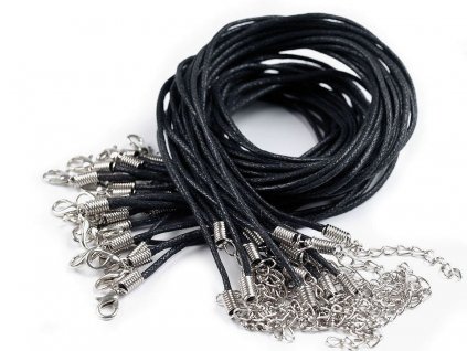Voskovaná šňůrka s karabinkou délka 45 cm (Balení 1 ks, Varianta 1 bílá)