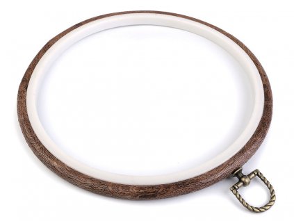 Vyšívací kruh / rámeček k zavěšení Ø20 cm (Balení 1 ks, Varianta hnědá)