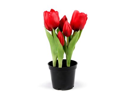 Umělé tulipány v květináči (Balení 1 ks, Varianta 1 (21cm) bílá)