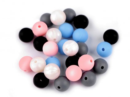 Silikonové korálky Ø12 mm (Balení 10 ks, Varianta 1 (41) bílá mléčná perleťové)