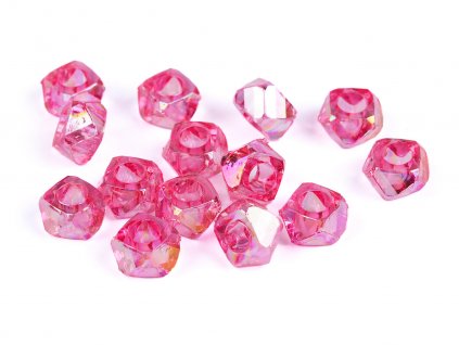 Plastové korálky s velkým průvlekem diamant s AB efektem 8x13 mm (Balení 10 g, Varianta 2 žlutá)