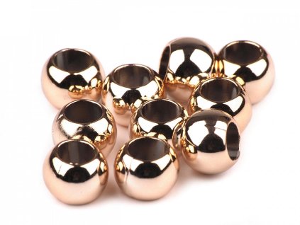 Plastové korálky Metalic s velkým průvlekem 8x10 mm (Balení 10 ks, Varianta 1 stříbrná)