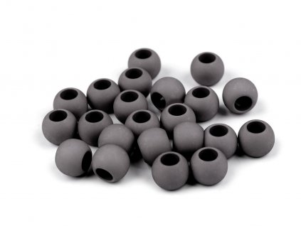 Plastové korálky matné s velkým průvlekem 11x14 mm (Balení 10 ks, Varianta 7 (52) černá)