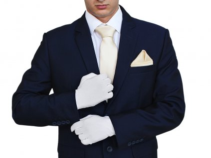 Společenské rukavice pánské (Balení 1 pár, Varianta 1 (25 - 27 cm) bílá)