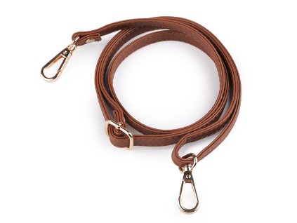 Koženkový popruh / ucho na kabelku s karabinami šíře 1 cm (Balení 1 ks, Varianta 1 černá zlatá)