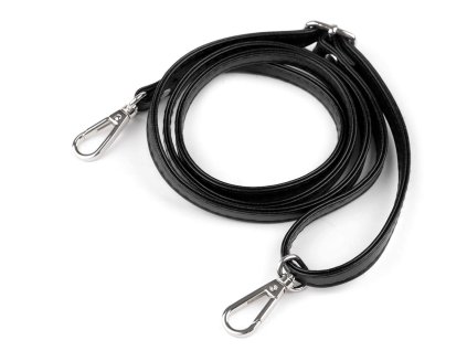 Koženkový popruh / ucho na kabelku s karabinami šíře 1 cm (Balení 1 ks, Varianta 1 černá zlatá)