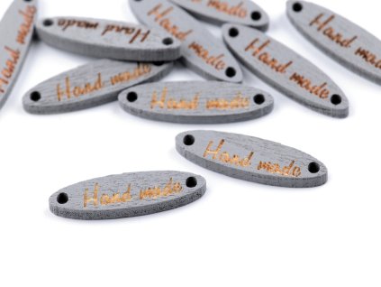 Dřevěná cedulka / ozdoba Handmade 6x27 mm (Balení 10 ks, Varianta 1 bílá)