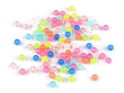 Plastové korálky svítící ve tmě Ø6 mm (Balení 20 g, Varianta mix)
