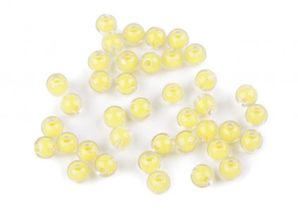 Plastové korálky Ø8 mm s efektem barev uvnitř (Balení 10 g, Varianta 1 žlutá světlá)