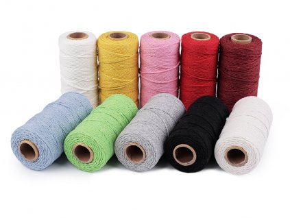 Bavlněná příze macrame / háčkovací, rozčesávací (Balení 1 ks, Varianta 1 krémová nejsvět.)