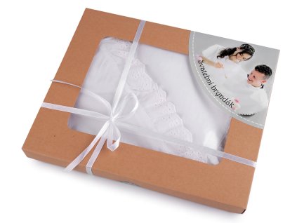 Svatební bryndák lemovaný madeirou - k dotvoření (Balení 1 krab., Varianta bílá)