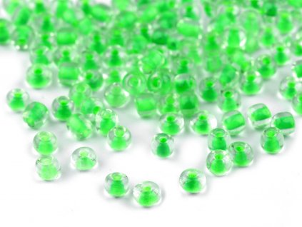 Rokajl 6/0 - 4 mm s průtahem, zářivé barvy (Balení 50 g, Varianta 184R zelená sv.)