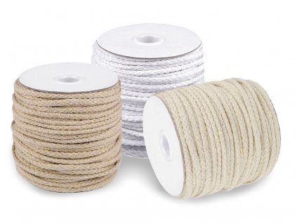 Oděvní šňůra / bavlněná příze / knot Ø5 mm splétaná (Balení 45 m, Varianta 1 bílá)