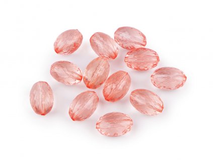 Plastové korálky ploškované olivy 10x15 mm (Balení 10 g, Varianta 1 pudrová)