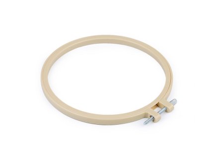 Vyšívací kruh plastový Ø12 cm (Balení 1 ks, Varianta béžová světlá)