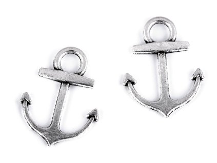 Přívěsek kotva (Balení 5 ks, Varianta 1 (14x18 mm) platina)