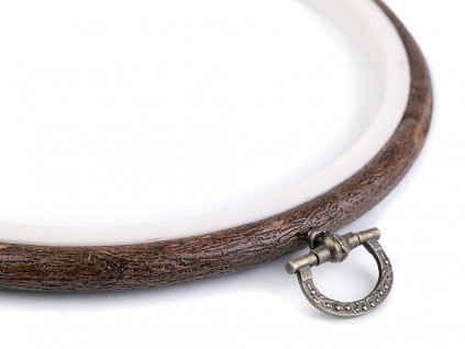Vyšívací kruh / rámeček k zavěšení Ø16 cm (Balení 1 ks, Varianta hnědá)