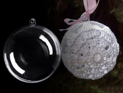 Plastová koule Ø8,5 cm dvoudílná (Balení 2 ks, Varianta 1 transparent)